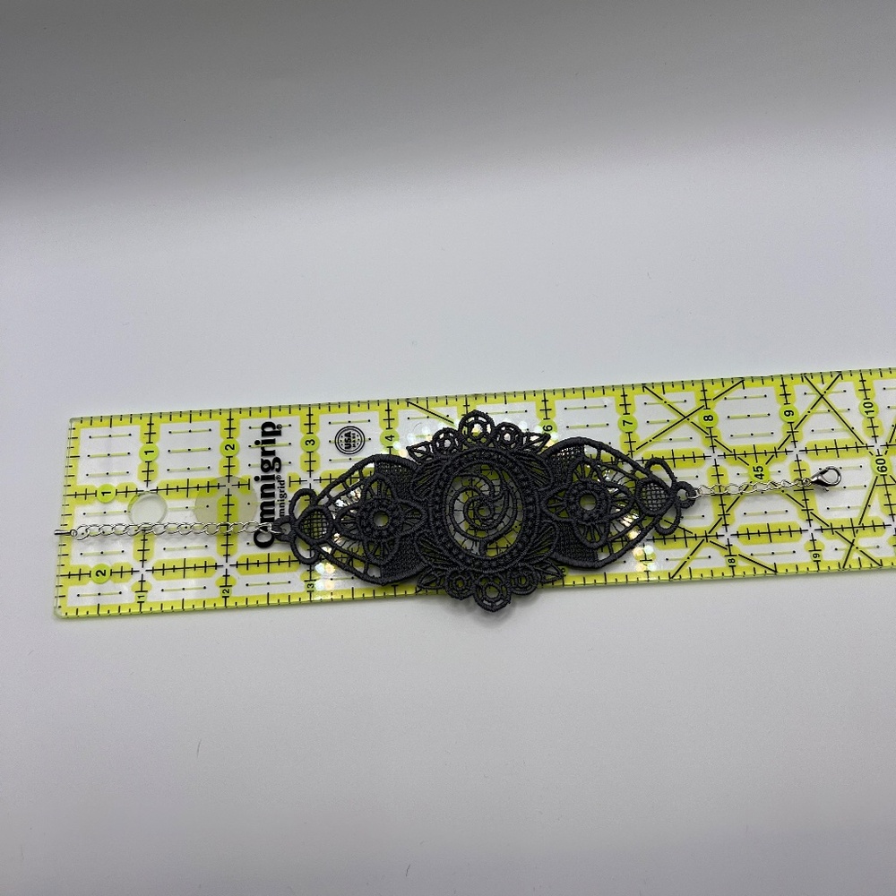 Handmade Gray Lace Bracelet - Picture 5 of 5